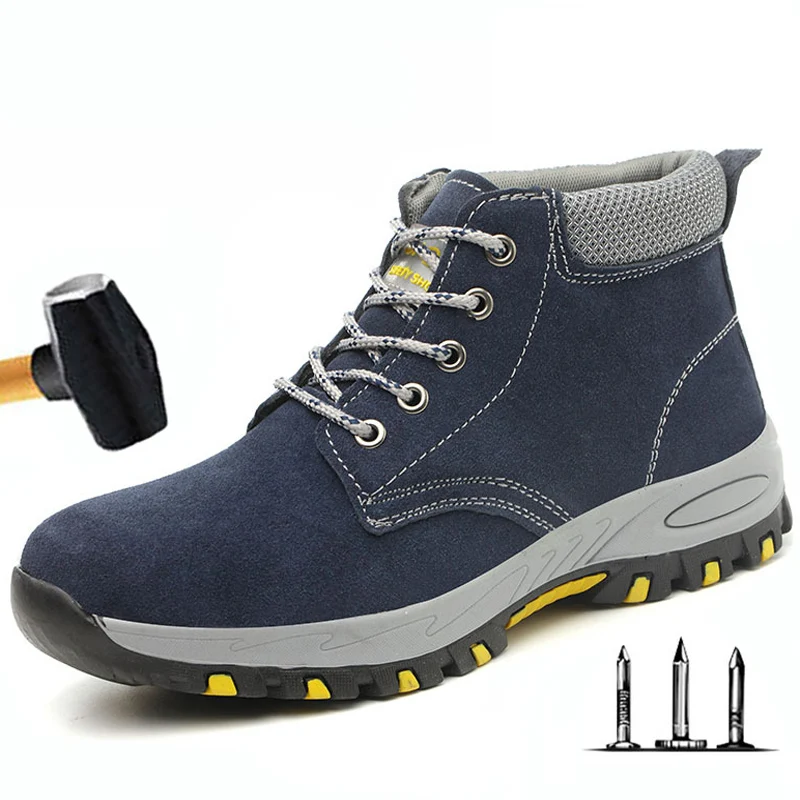 High-Top a prueba de trabajo de los hombres zapatos de punta de acero de gorras Anti-Smashing zapatos de seguridad Anti-deslizamiento de soldadura a prueba de trabajo función zapatos