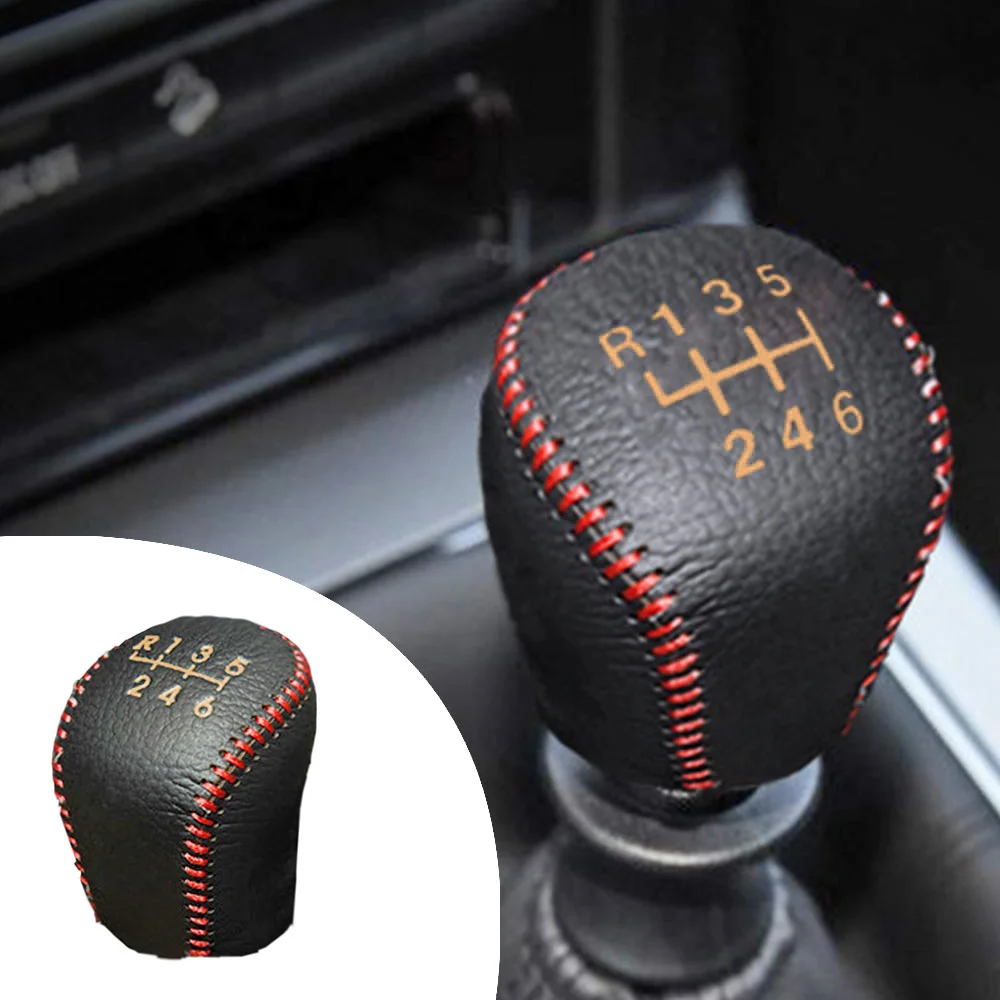 Leather Gear Shift Knob Cover For Nissan Sentra 2012-2018 AT Tiida 2011-2016 X-TRAIL 2008-2013 6 Speed Manual Shift Lever