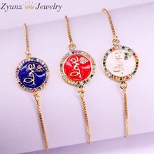 10 шт., Микс круглая эмалированная соединитель проложить установка CZ ювелирный браслет с подвесками-чармами для женщин девочек