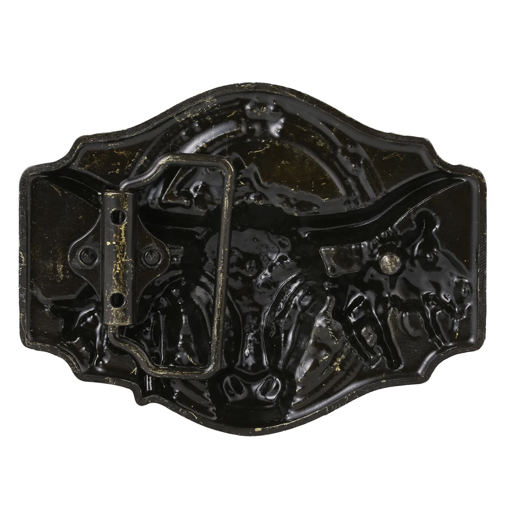 Western Cowboy Matador Belt Buckle Embossed Animal Bull Texas Bronze Buckle