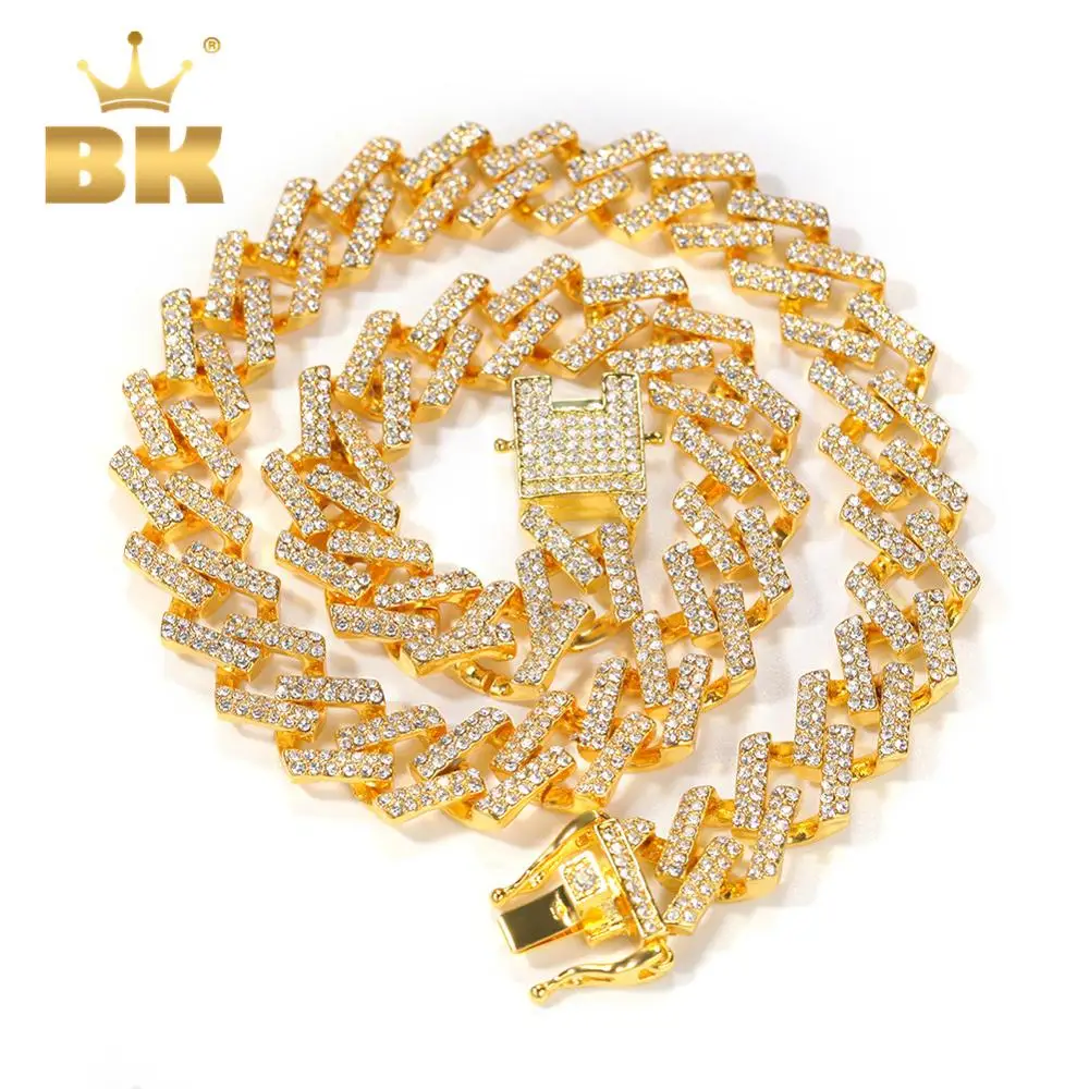 Цепочки с кубинскими звеньями THE BLING KING модные ожерелья 15 мм многоцветные