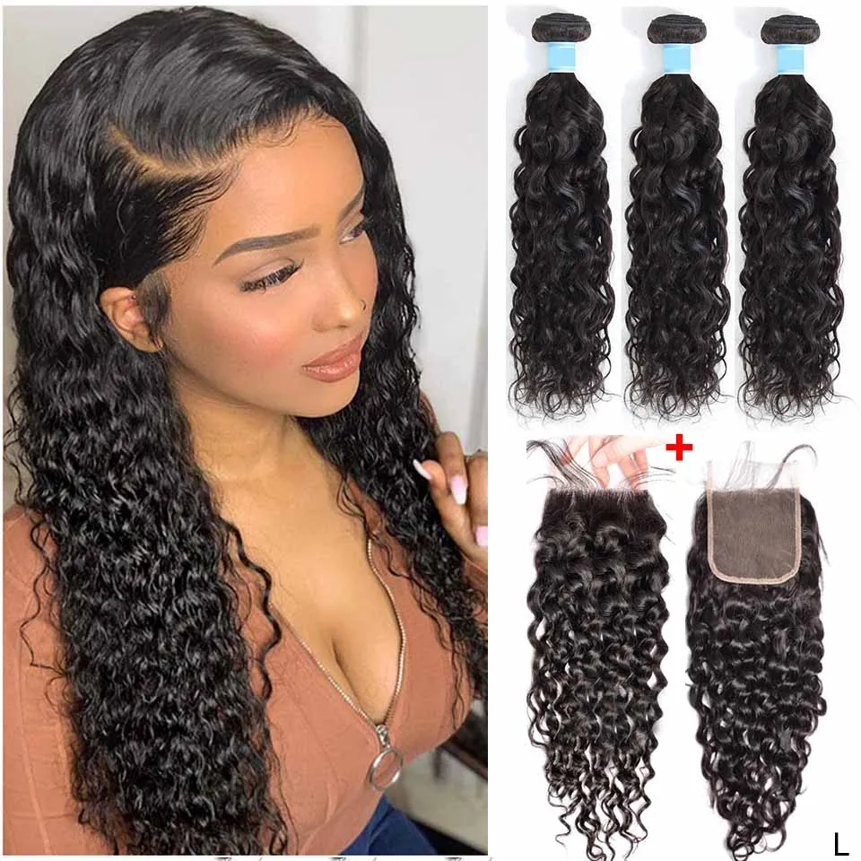 Water-Wave-Bundles-with-Closure-Wet-and-Wavy-Bundles-with-Closure-Peruvian-Human-Hair-Bundles-with