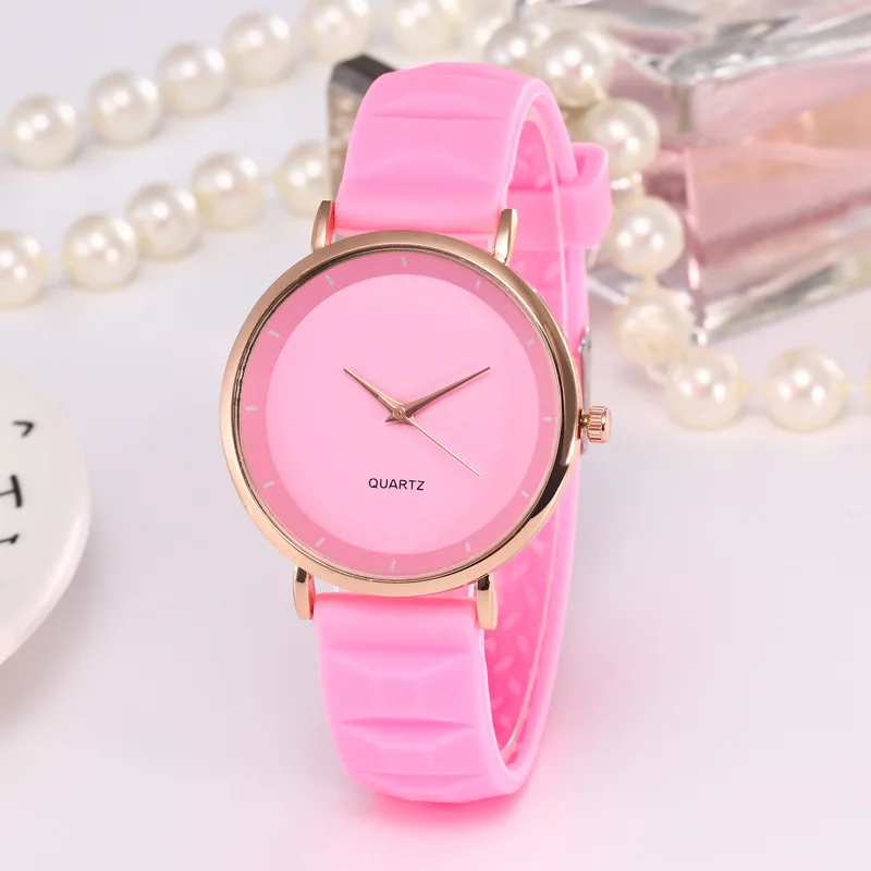 Новые простые женские часы модные элегантные розовые, золотые, женские часы женские повседневные силиконовые часы женские часы Reloj Mujer белые часы - Цвет: rose gold