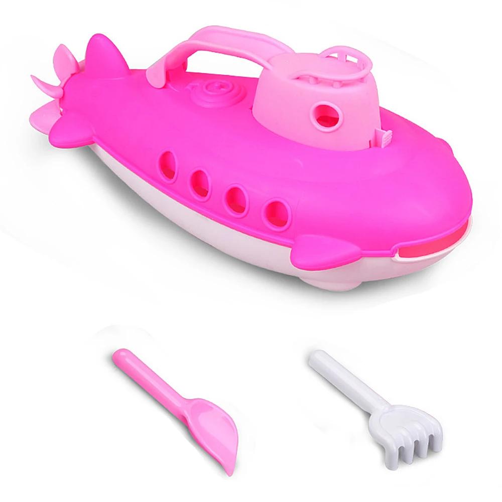 Подводная лодка игрушка Детские Игрушки для ванны пляжные игрушки лодка с спиннингом сзади пропеллер Душ Ванна Детские игрушки для детей - Color: pink