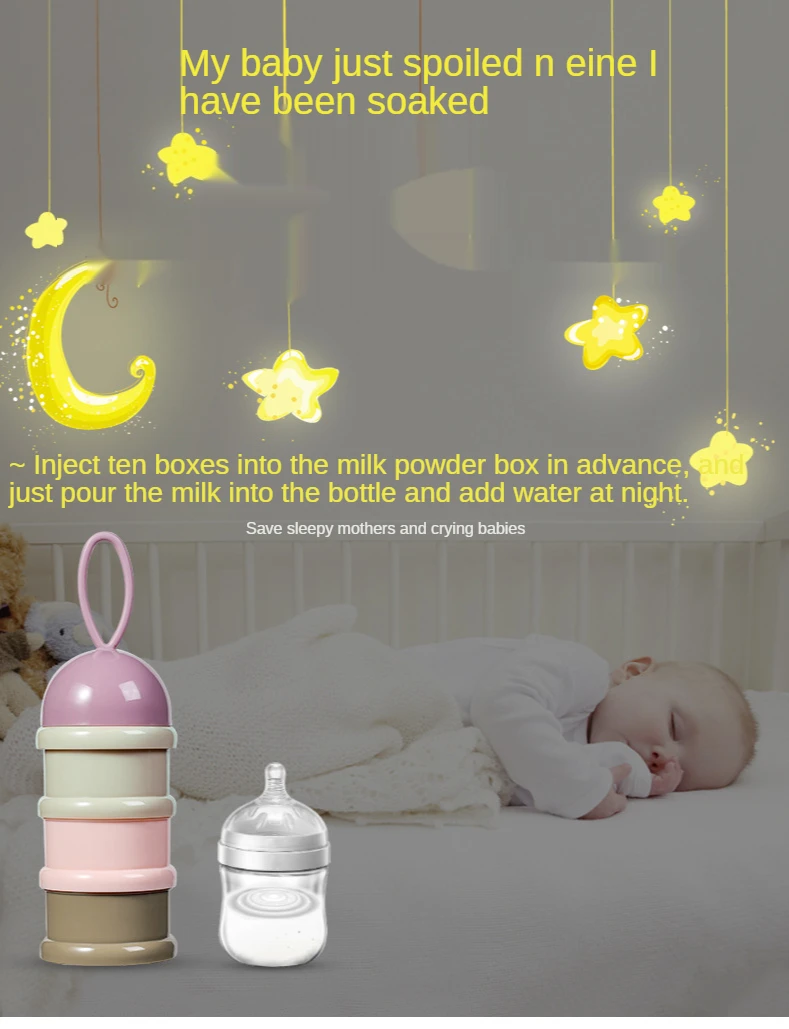 3 Layers Frog Style Portable Baby Food Storage Box Essential Cereal Cartoon Infant Milk Powder Toddle Snacks Container for Food
