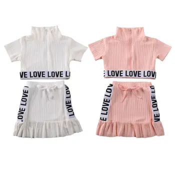 

Baby Girl Soprts Style Clothes Toddler Kids Baby Girls Tops T-shirt & Skirts Outfits Clothes Tracksuit 2pcs Set 1+5 Years