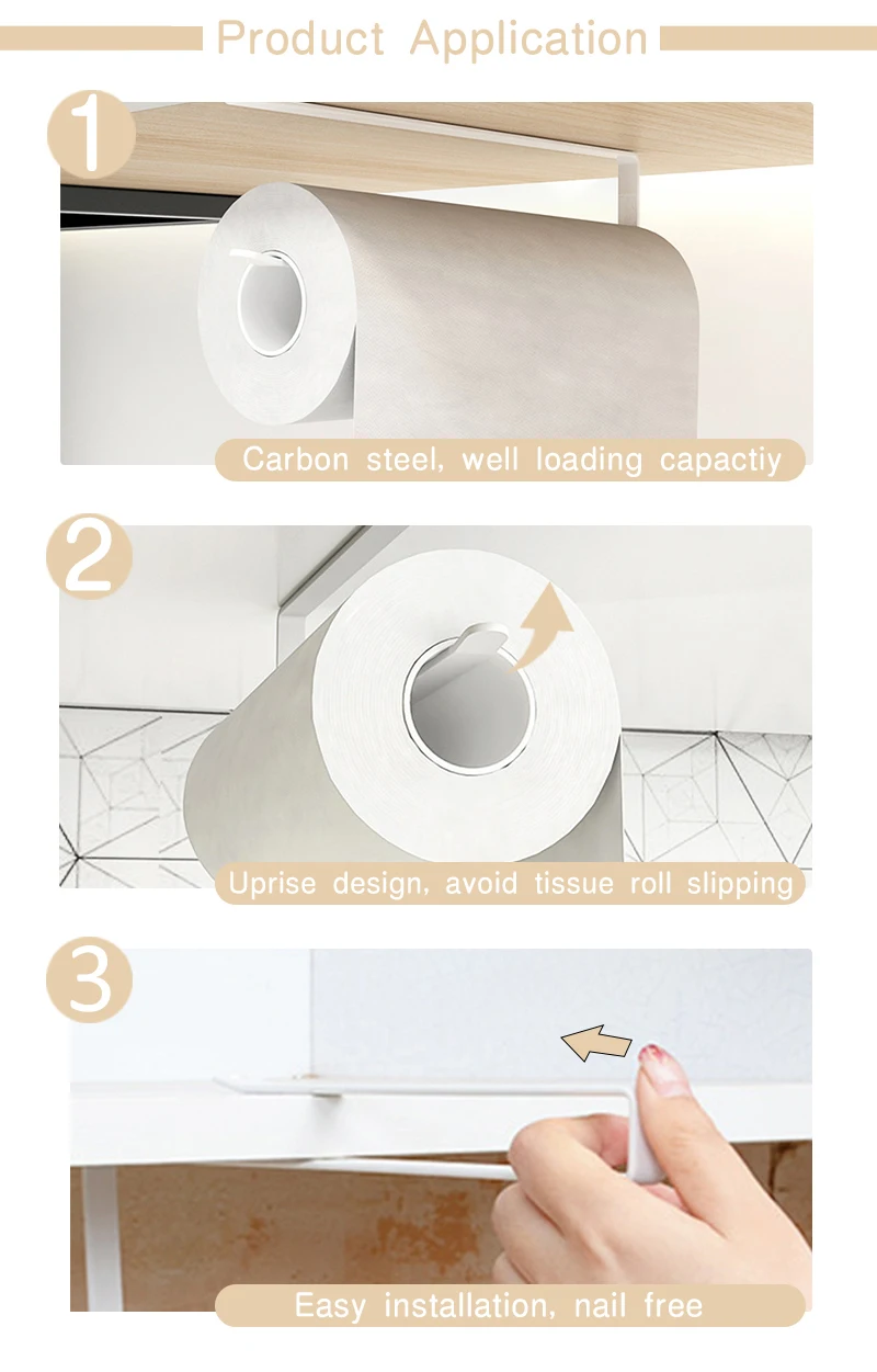 UKE кухонный держатель для бумаги, держатель рулона ткани, держатель для хранения полотенец в ванной комнате, стойка для хранения ногтей, бумажная полка, Органайзер