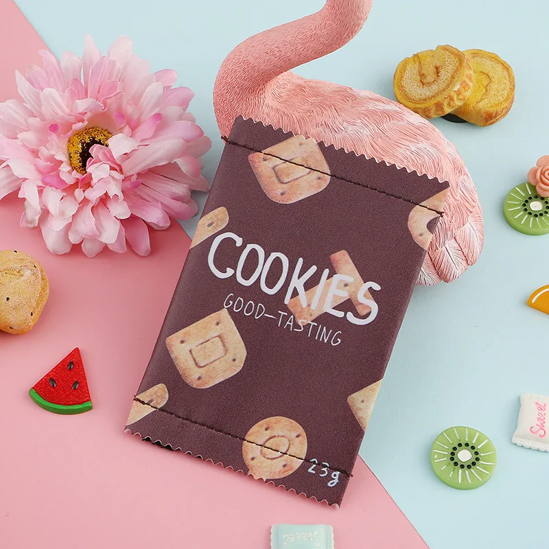 Creative PU Leather Square Cartoon Cookie Bear Coin Purse Korean Style Cute Cartoon Animal Prints Coin Bag Unisex Wallet&Holder