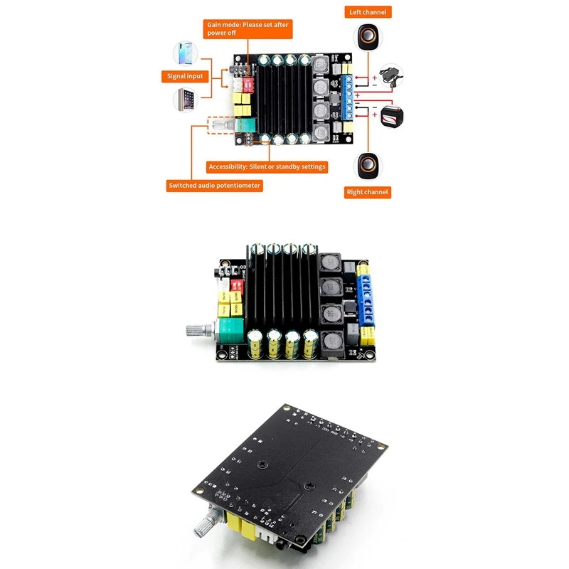 TDA7498 Power Amplifier Board 2X100W High Power Digital Power Amplifier Board Car High Power Amplifier Board DC 12 36V
