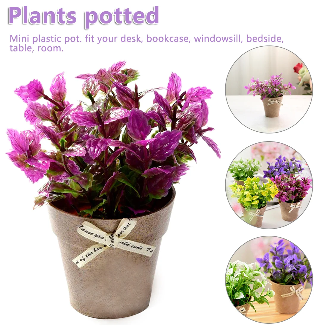 1pc Primrose Fake Plants Potted Artificial Plastic Primrose with Plastic Pot Bonsai Home Decorations
