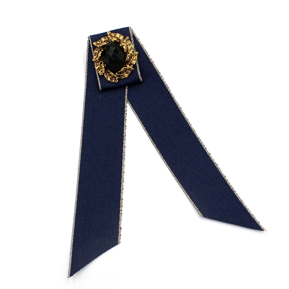 Ribbon Bowtie Элегантная мужская и женская Свадебная вечеринка воротник рубашка галстук-бабочка британский сплав Стразы V стиль Косплей Униформа булавка-ленточка галстук-бабочка - Цвет: Ribbon Bowtie