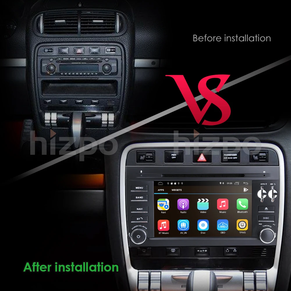 Clearance DSP Quad Core 7" IPS touch screen Android 9.0 4G 2GRAM Car DVD Radio audio for Porsche Cayenne 2003-2010 car gps navigation DAB+ 3