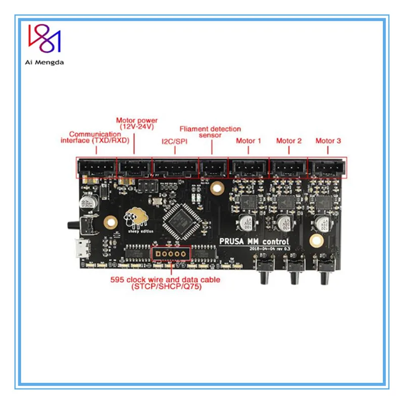 Prusa I3 MK3 много материалов 2,0 плата MMU2 плата с проводом сигнала питания и комплект двигателей Prusa I3 MMU2.0 свинцовый винт комплект двигателя