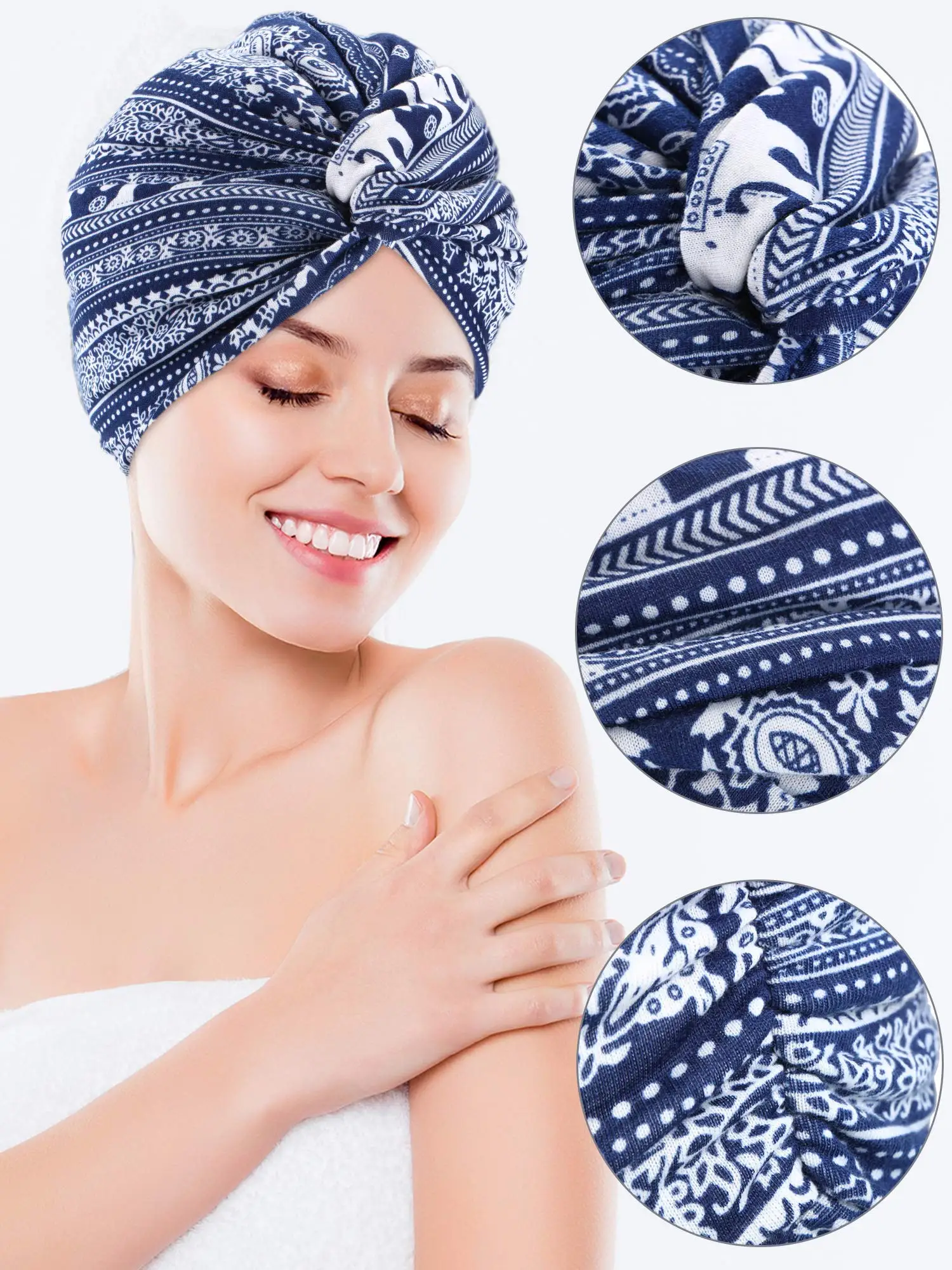 New Women African Headtie Turban Caps Pre-Tied Headwrap Bonnet Beanie Headscarf Fashion Print Soft Cotton Hat For Lady african fashion style