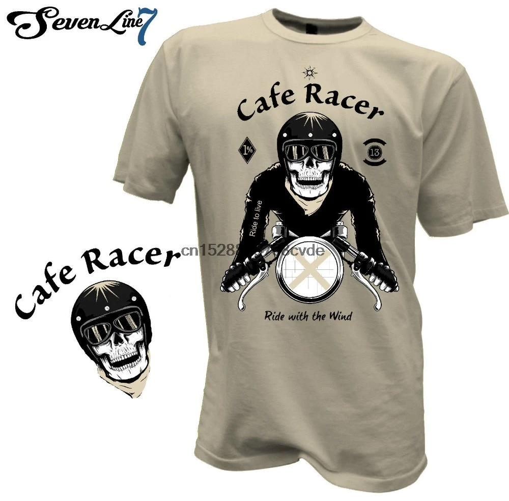 

2019 Fashion Hot T-Shirt Cafe Racer Biker Skull Motorrad Rocker Chopper Custom Totenkopf motorcycle T shirt