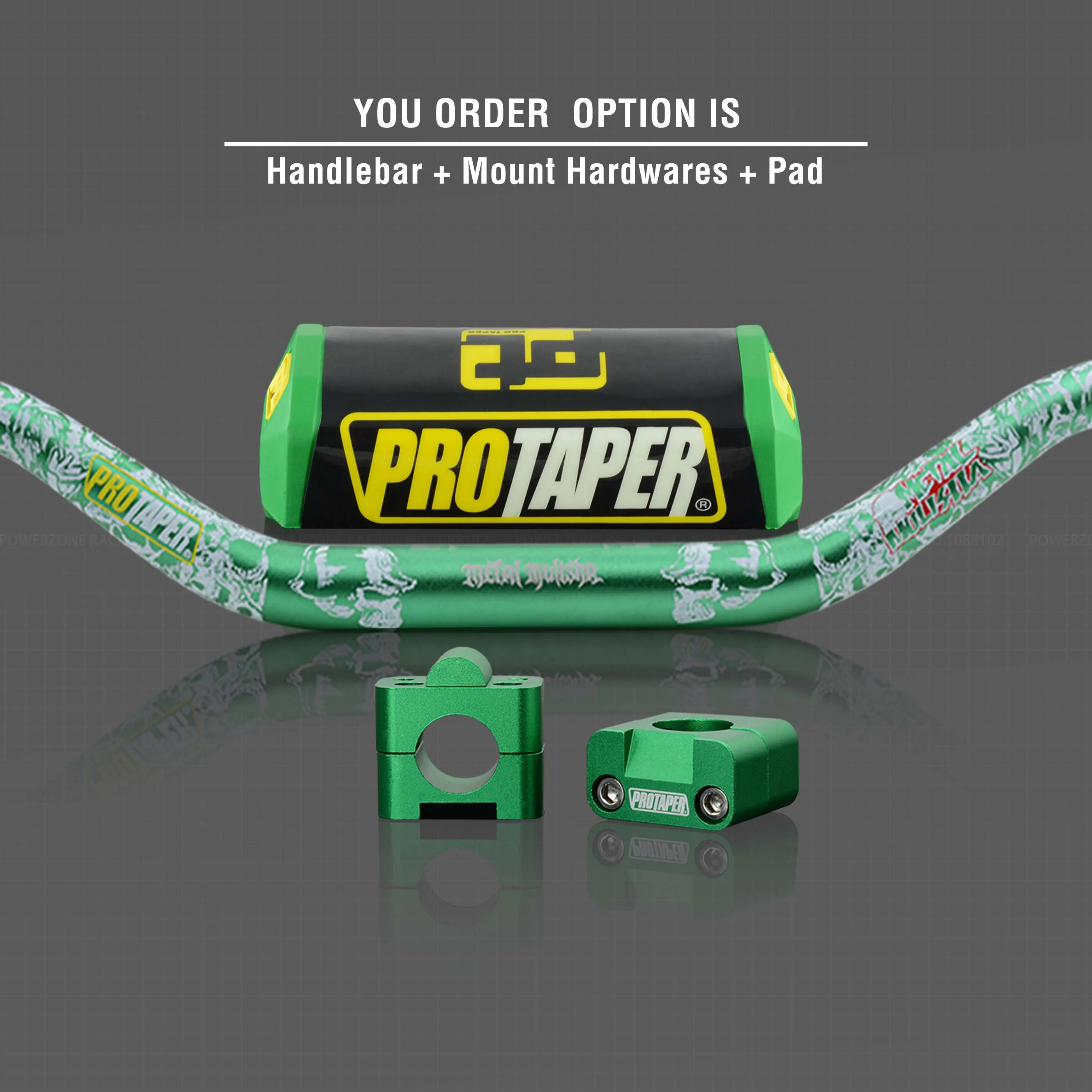 Руль для Pro Taper Pack Bar 1-1/" Классическая дверная ручка барные Колодки Ручки Pit Pro Racing Dirt Pit Bike мотоцикл с адаптер cnc - Цвет: Green Combo3
