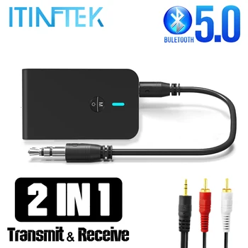 

AptX Low Latency Bluetooth 5.0 Audio Transmitter Receiver 2 in 1 Aux 3.5mm Jack Wireless Adapter for TV PC Headphone Speaker Car