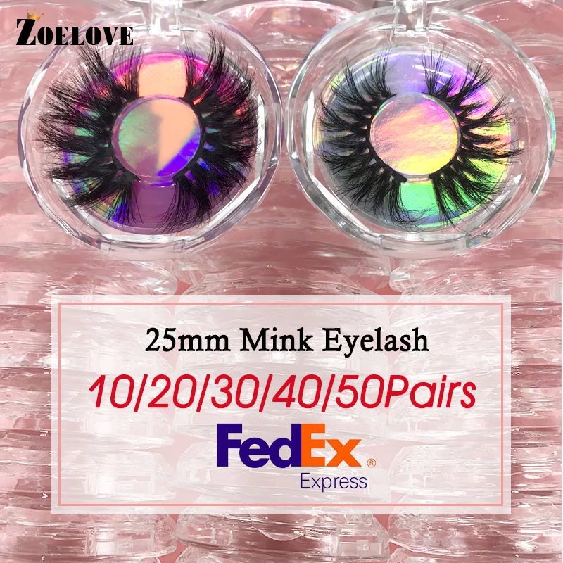

25mm Lashes Mink Eyelashes False Bulk 10/20/30 Pairs Wholesale Makeup Dramatic Lash Boxes Packaging Cases Vendor 3d Mink Lashes