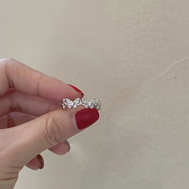 Finger Ring Adjustable Rings Butterfly Rings Cubic Zirconia