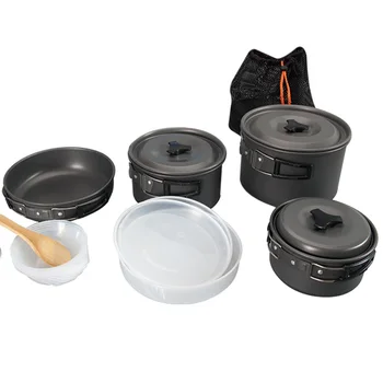 

Camping Cookware Kit Lightweight Backpacking Cooking Set Picnic Pots and Pans for Camping Backpacking Outdoor XR-Hot