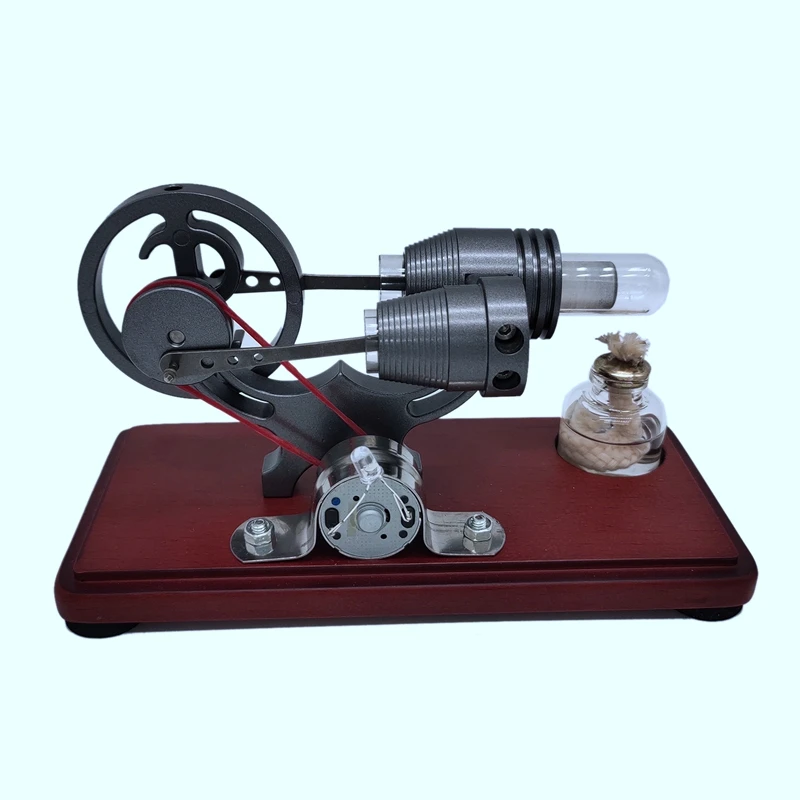 

Hot Air Stirling Engine Colourful LED Single Flywheel Education Toy Electricity Model Physical Motor Power Generator Educational