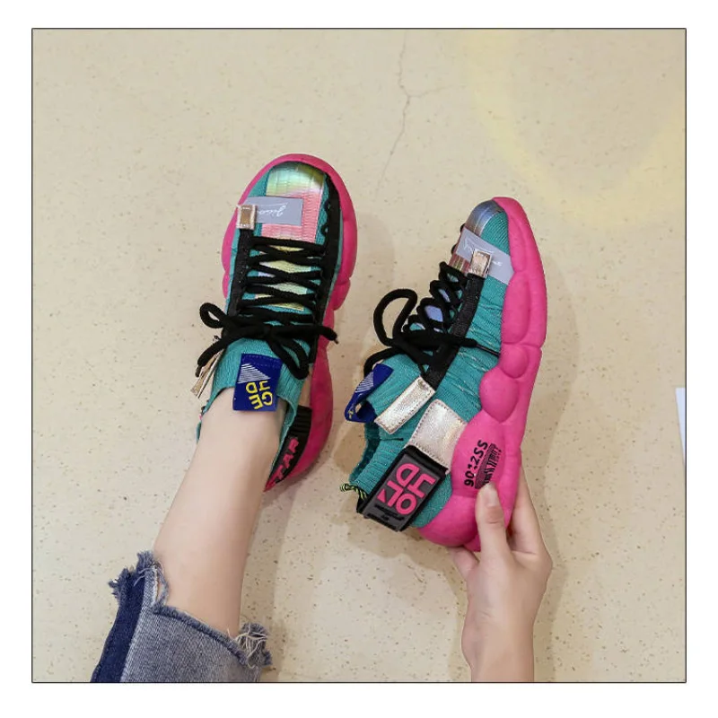 

Bishen Women's Sneakers Sport Chunky Platform Sneakers Mesh Light Sport Casual Shoes For Female Outdoor Breathable Shoes