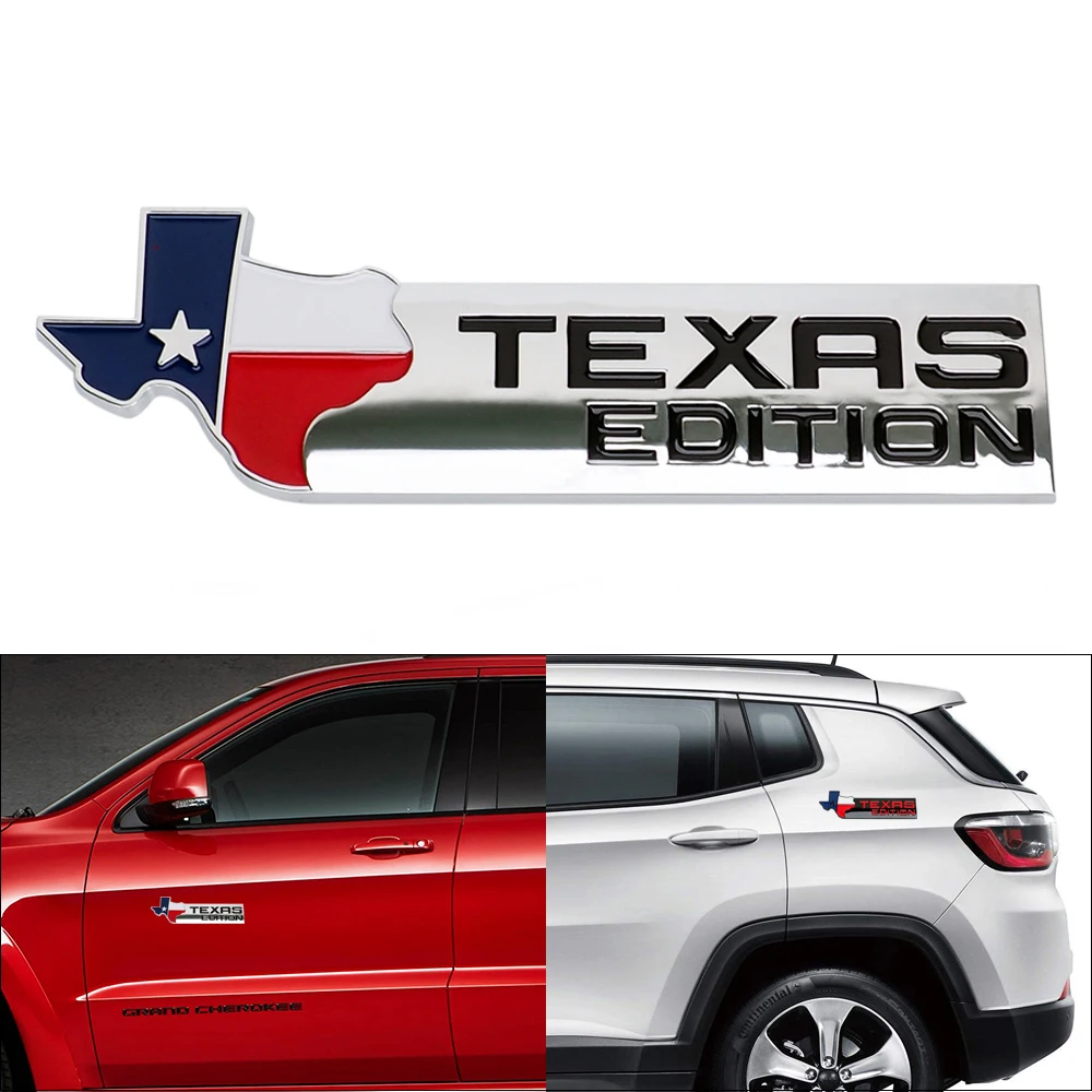 2x Back White GENUINE TEXAS Edition Emblems BADGE Chevrolet Silverado SIERRA GM