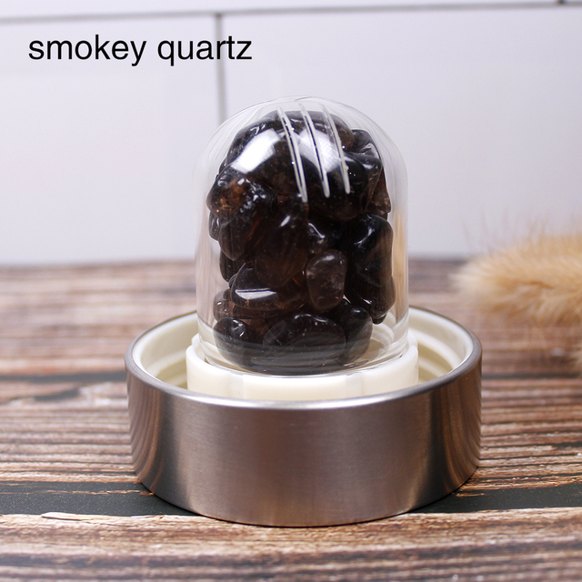 1pc 380ml Natural Quartz Crystal Glass Water Bottle Gravel Irregular Stone Cup Healing Infused Elixir Cup for healthy