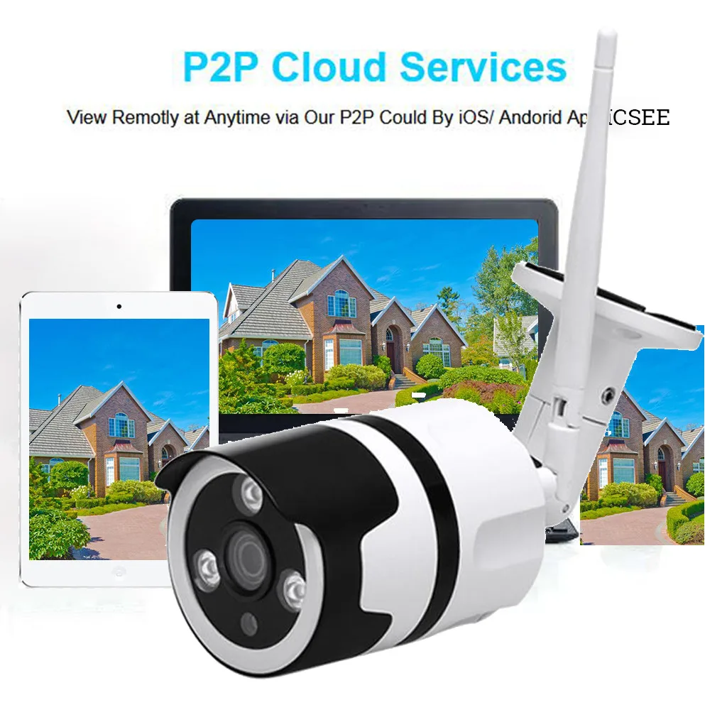 Wireless HD720P WIFI Camera Waterproof Outdoor Security Bullet IR Night Vision IP66 Weatherproof Micro SD Card#20