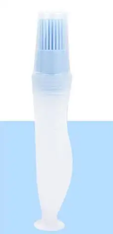 Силиконовая бутылка для масла с кистью и крышкой для выпечки кисточка для смазывания гриля Кондитерская масляная щетка кухонная выпечка для мёда для масла инструмент для барбекю гаджеты - Цвет: Shape B Blue