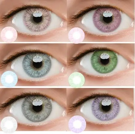 1 Pair Eyes Beautiful Pupil Natural Color Colorful Cosplay Party for Women Color Yearly Use Cosmetic Eye lentes de contacto