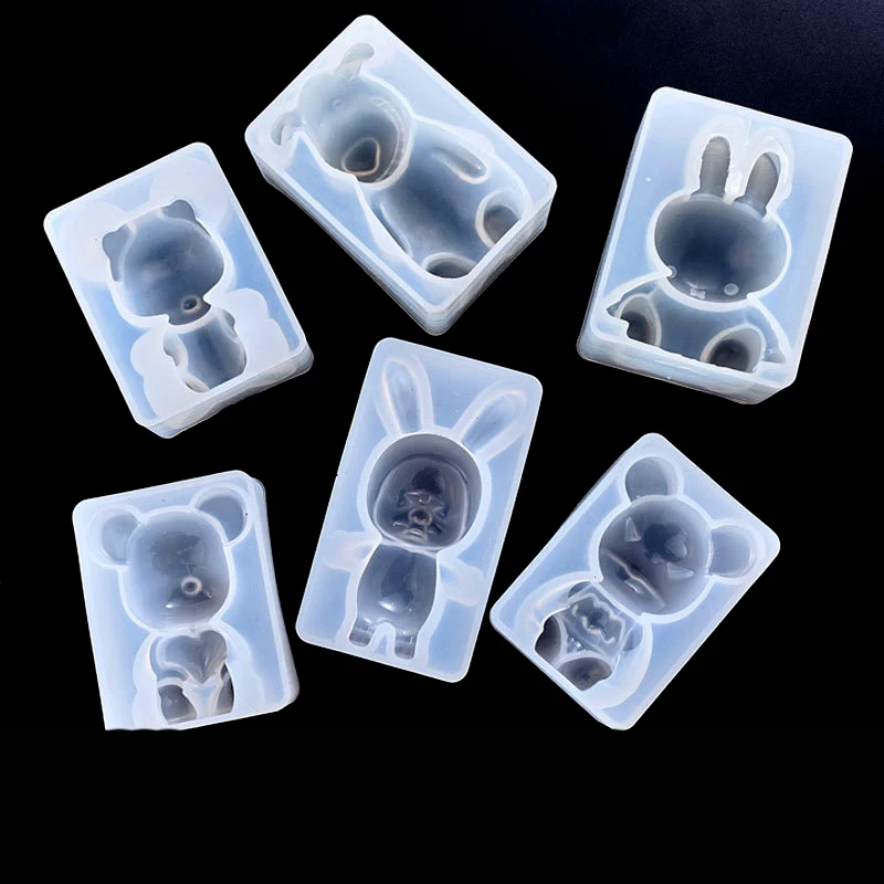 6 дизайн мультфильм кукла эпоксидной УФ смолы формы животные силиконовые смола