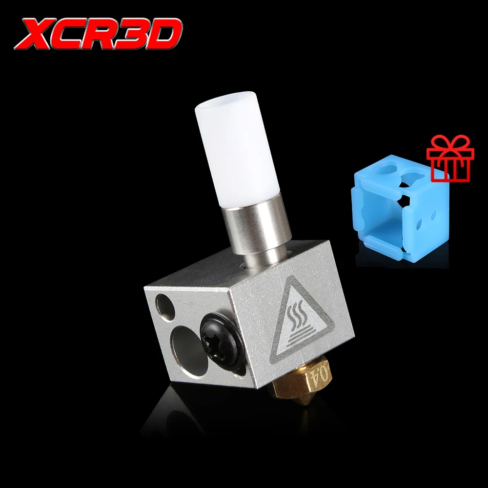 XCR 3D Printer Accessories V6 Hotend Module Heated Block Silicone Sock Throat Kit for 0.4mm 1.75mm M6 Nozzle Extruder Print Head