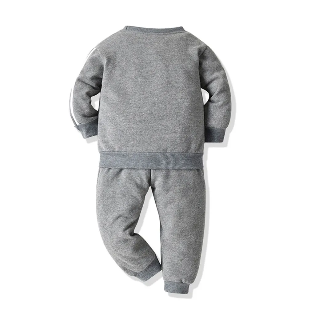 Одежда для маленьких мальчиков зимний свитер для малышей пуловер с длинными рукавами для маленьких мальчиков топы и штаны Спортивная одежда