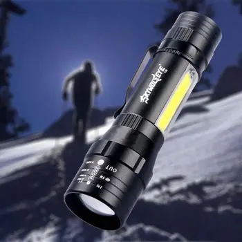 

Portable LED Flashlight Aluminum Alloy Torch Telescopic Zoom 18650 battery
