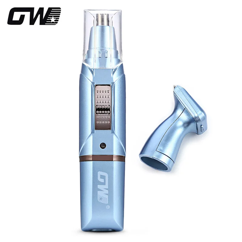 GUOWEI GW-217 2-в-1 моющиеся лезвия Перезаряжаемые в носу и ушах, машинка для стрижки волос Высокое Качество Машинка для удаления волос в носу нос для стрижки волос для Для мужчин - Цвет: Light Blue