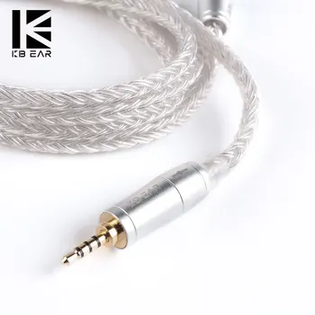 

KB EAR 16 core silver cable with metal 2pin/MMCX/QDC Connector Use For TRN V90 BA5 KZ ZSX ZS10 PRO AS10 BLON BL-03 CCA C12 QDC