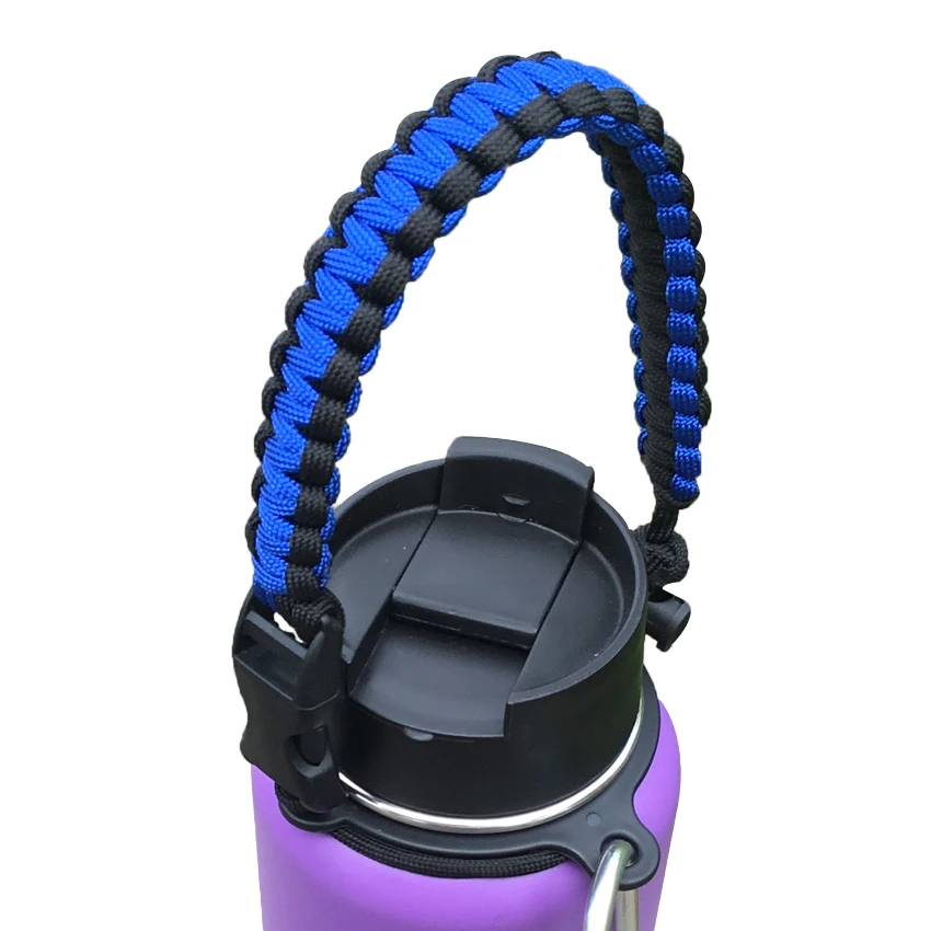 Paracord ручка совместима с гидро колбой широкий рот бутылки-прочный перевозчик, безопасные аксессуары, ремень выживания