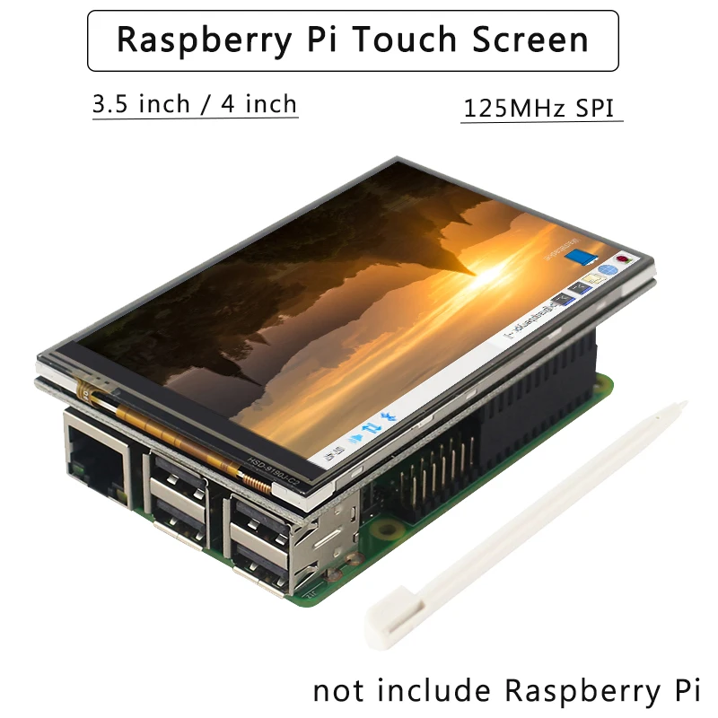 4 дюйма 3,5 дюйма сенсорный экран для Raspberry Pi 4B/3B+/3B 125 МГц ips lcd HDMI дисплей для raspbit/Ubuntu/Kali/Retropie