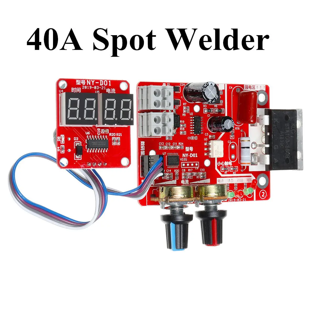 inverter welder 40A 100A Digital Spot Welder Machine Time Control Board Spot welding Adjust Time & Current Transformer Controller Panel module rework station Welding Equipment