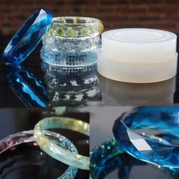 

4pieces Diamond surface fine wide 56mm 60mm Silicone Mold for jewelry bracelet epoxy Resin mold Silicone Mould tool DIY