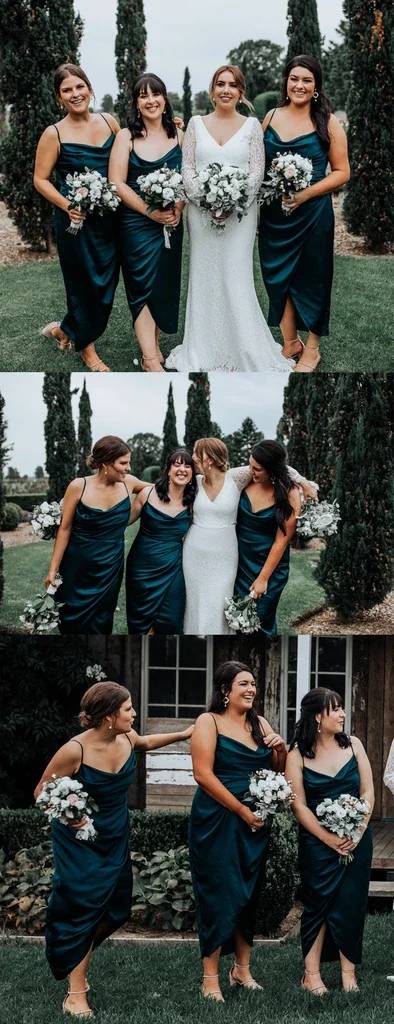 Vestido de festa бирюзовые эластичные атласные платья свидетельницы Спагетти ремень длиной до лодыжки облегающее свадебное платье для гостей Vestido Madrinha