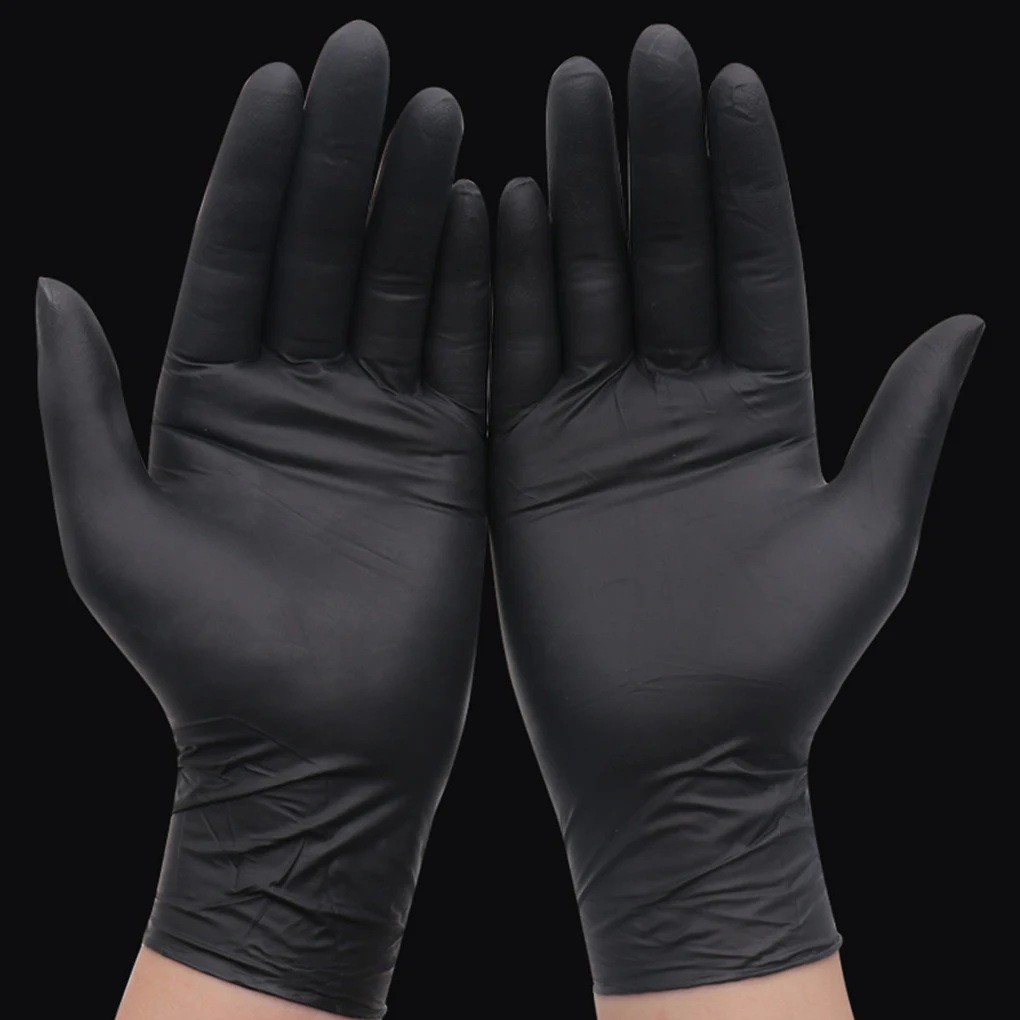 Одноразовые латексные перчатки черного цвета, садовые перчатки для дома, резиновые перчатки для уборки или чистки, Универсальные перчатки для еды