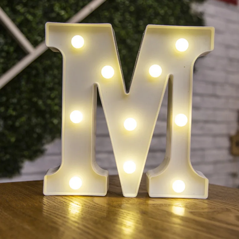 Alphabet Letter LED Lights Luminous Number Lamp Decor  Battery Night Light for home Wedding Birthday Christmas party Decoration night stand lamps Night Lights