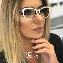KEHU summer New Style Cat Eye Glasses Women Brand Ultralight Fashion Non-Optical Eyeglass Frame UV400 Lens Goggles KE39