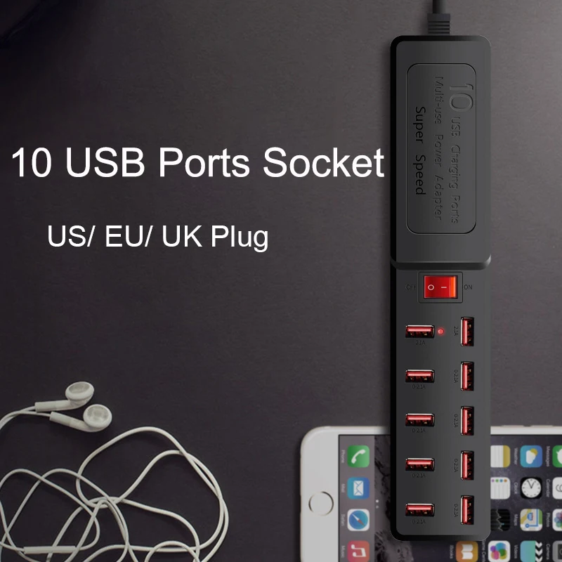 

Porous USB Charger Multi-port Plug Socket Mobile Phone Smart Plug Multi-port USB Plug-in Board Power Adapter Charging Dock
