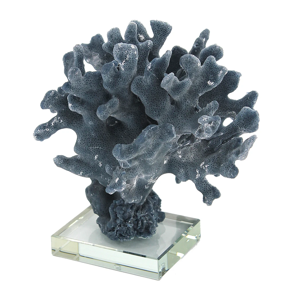7.8 INCH RESIN CORAL STATUE ON TRANSPARENT GLASS BASE NATURAL DESIGN SEA FIGURINE ORNAMENT HOME DECOR STYLISH DECORATIVE ACCENT 7.8 INCH RESIN CORAL STATUE ON TRANSPARENT GLASS BASE NATURAL DESIGN SEA FIGURINE ORNAMENT HOME DECOR STYLISH DECORATIVE ACCENT
