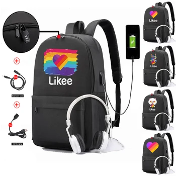 

Fashion Likee Backpack Anti-theft Backpack for Young Men And Women Bags School Student Laptop Bag USB Charge Travel Bag Hot APP