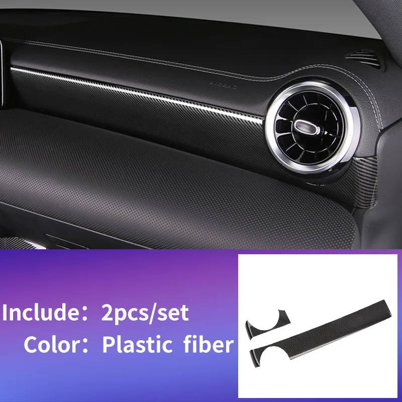 plastic fiber 1pcs Для Mercedes w177 amg/classe a mercedes classe a w177 clase планки/a180 Mercedes a класс w177 аксессуары приборная панель отделка - Название цвета: plastic fiber 1pcs