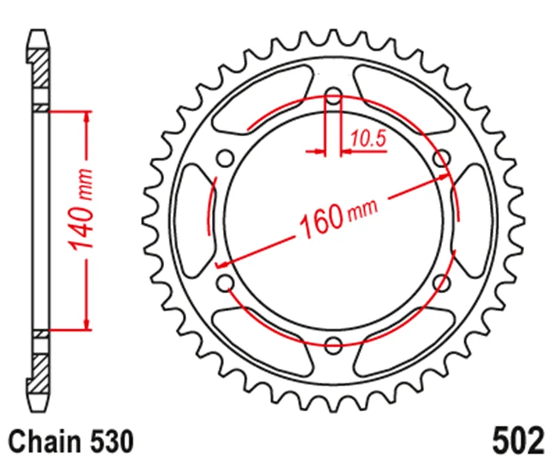 530 45T Rear Sprocket Kawasaki GPX750 R 86-88 GPZ900R Ninja 84-96